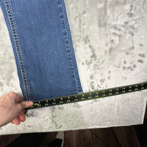 Vintage Y2K Wallflower Embroidered/Embellished Blue Bootcut Denim Jeans Size 5 - Picture 7 of 8